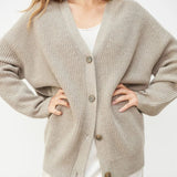 Naisten kaschmir cardigan oversized väljä istuvuus