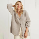Naisten kaschmir cardigan oversized väljä istuvuus