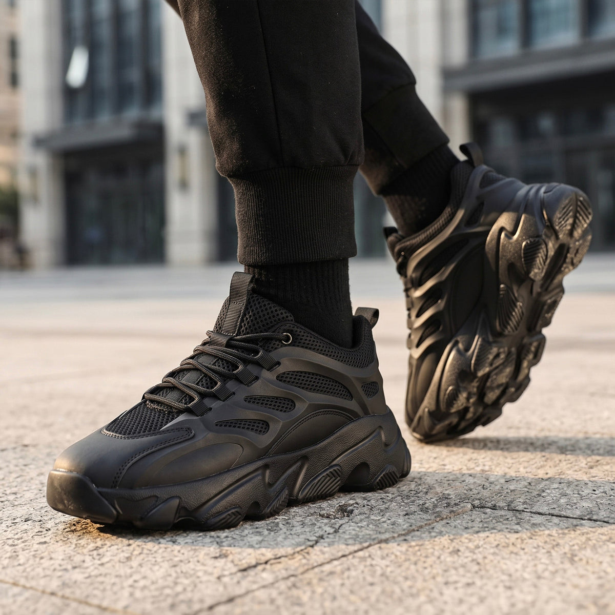 Unisex casual sneakers kevyet ja hengittävät mustat tennarit arkikäyttöön