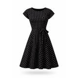 Polka Dot Mekko | Kaunis Solmittu Vyötärö | Naisten Mekko