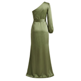 Satiini Maxi-mekko | Yksiolkapuinen, Elegantti