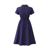 Polka Dot -mekko | Rento Midi-mekko pitsi- ja nappiyksityiskohdilla