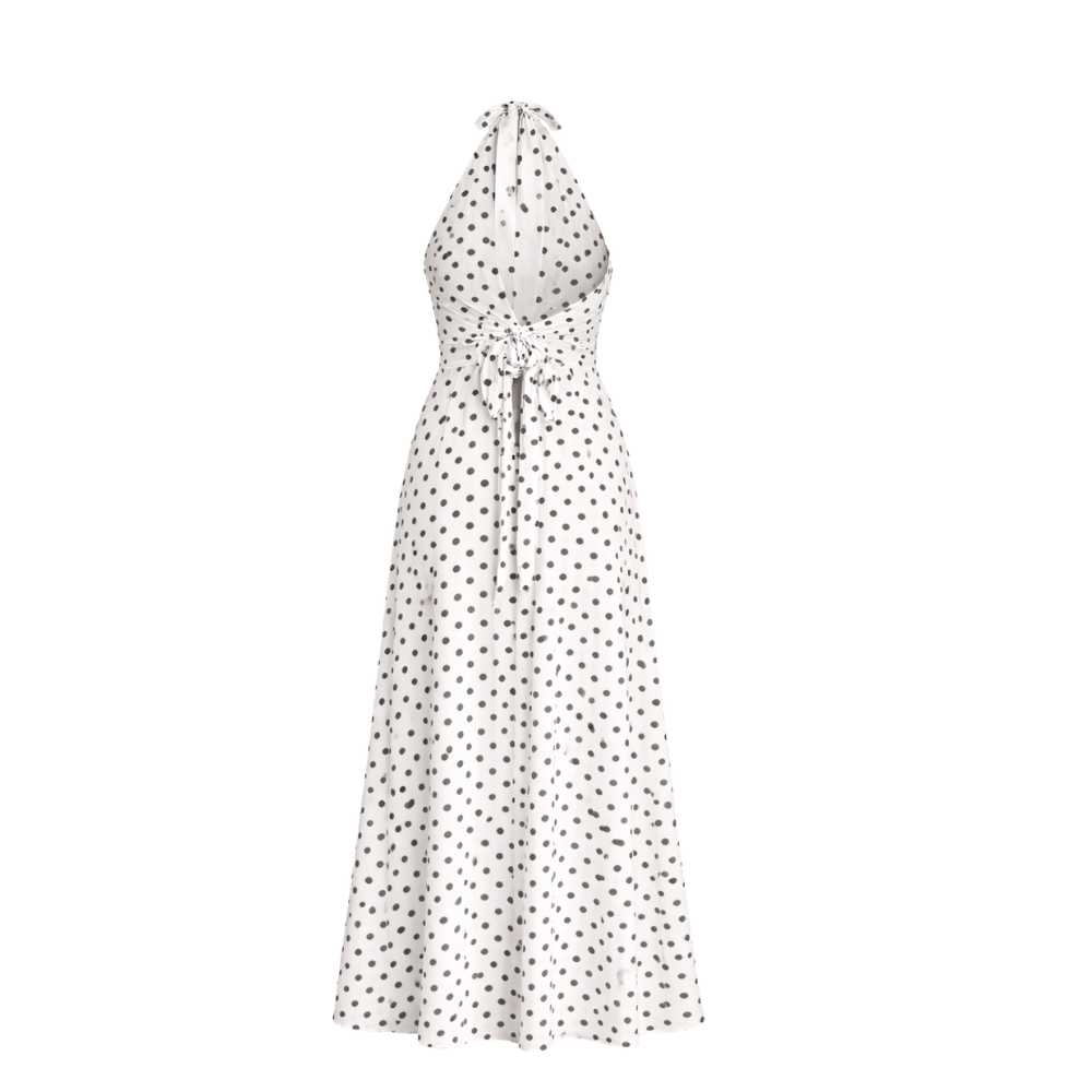 Polka Dot -mekko | Naisellinen muotoilu | Pitkä pituus