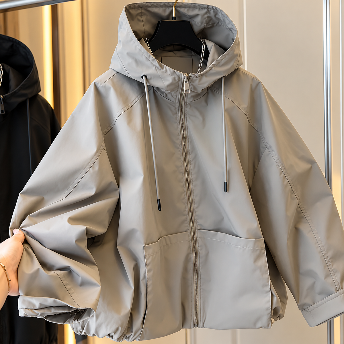 Dámská bunda na zip | S kapucí | Volný střih, ležérní styl