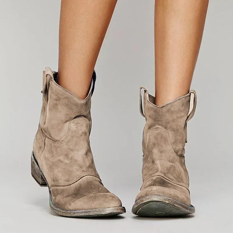 Naisten Vintage Suede Western Saappaat - EmiyoSuomi