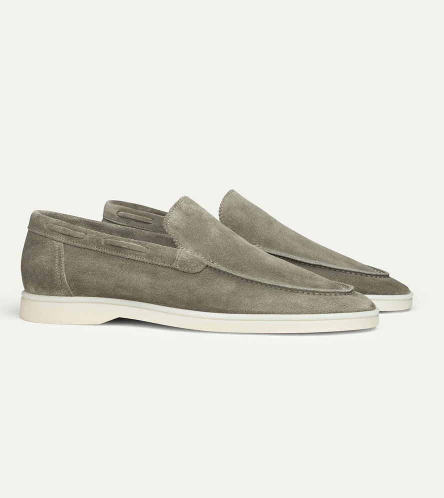 Miesten nahkaiset loaferit slip-on mokkanahasta