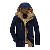 Miesten talviparka fleece vuorattu hupullinen takki