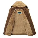 Miesten talviparka fleece vuorattu hupullinen takki