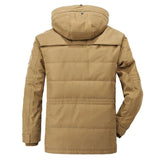 Miesten talviparka fleece vuorattu hupullinen takki