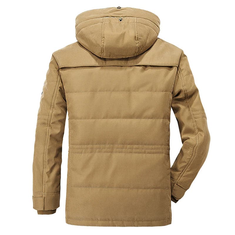 Miesten talviparka fleece vuorattu hupullinen takki