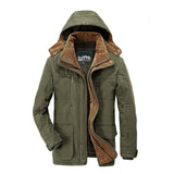 Miesten talviparka fleece vuorattu hupullinen takki