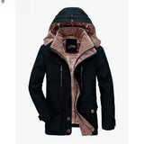 Miesten talviparka fleece vuorattu hupullinen takki