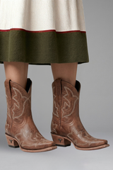 Lena | Naisten Nahka Cowboy Saappaat Kirjailtu Western
