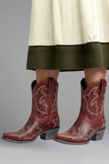 Lena | Naisten Nahka Cowboy Saappaat Kirjailtu Western