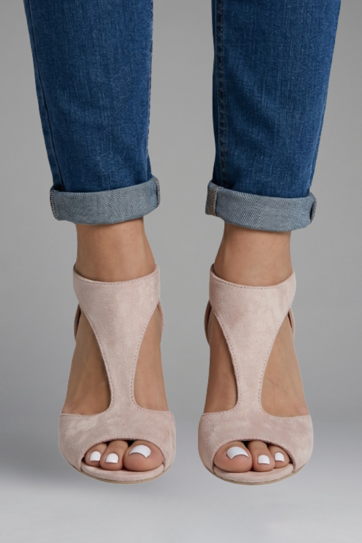 Naisten ortopeediset korkokengät peep toe -aukolla ja hengittävillä sivuleikkauksilla