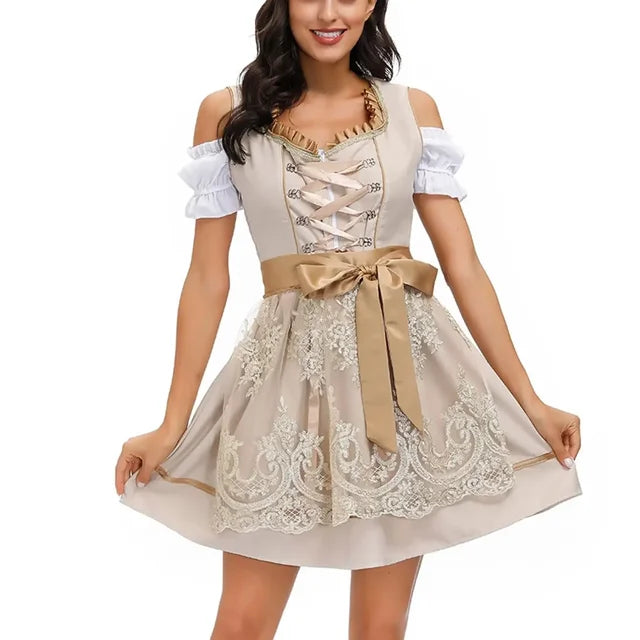 Naisten Mini Dirndl-mekko - Perinteinen Oktoberfest-muotoilu - Juhlavampi Trachten-mekko