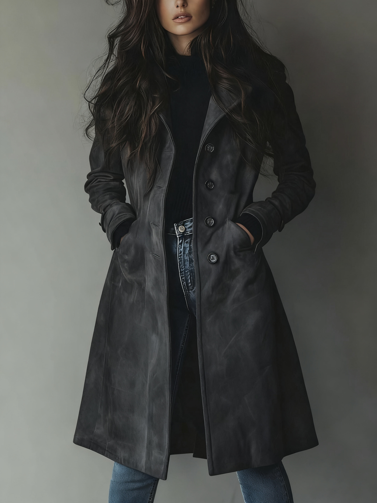 Naisten Klassinen Trenchcoat Vintage-tyyli