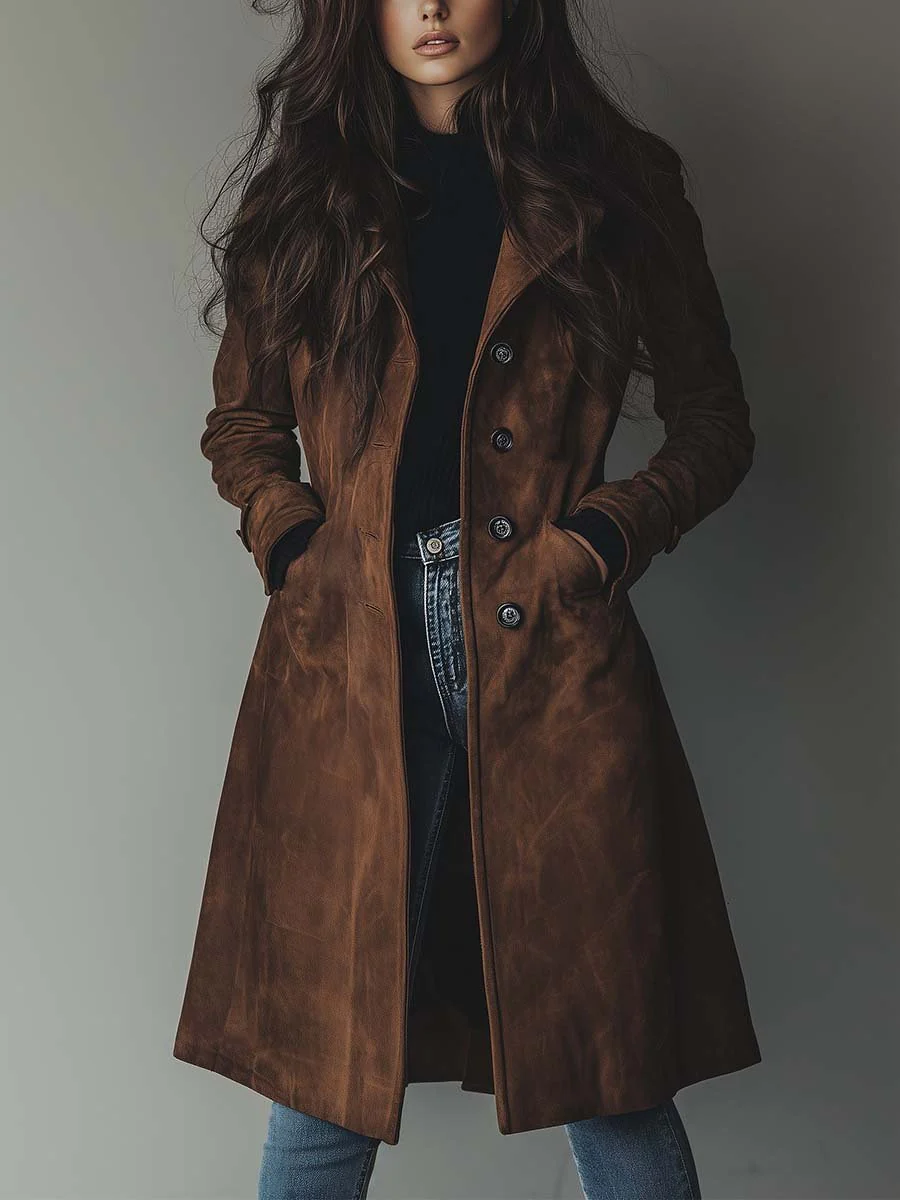 Naisten Klassinen Trenchcoat Vintage-tyyli