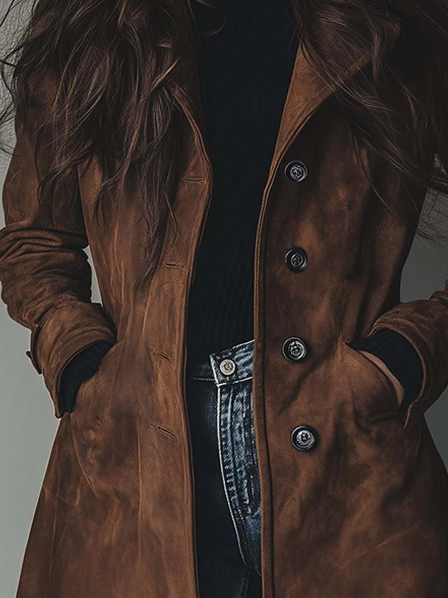 Naisten Klassinen Trenchcoat Vintage-tyyli