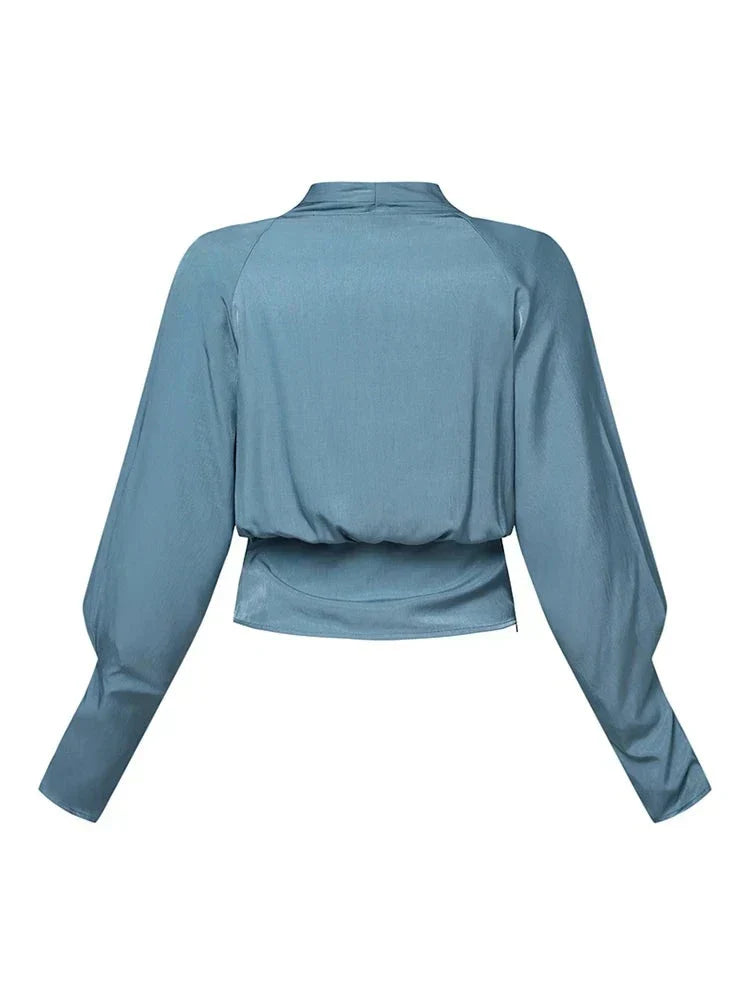 Elegantti V-kauluksinen Paita - Puffihihat - CURVYZ-Kesäasut-EmiyoSuomi