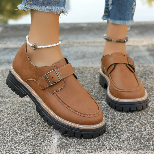 Loafers Fibbia Spessa PU - Kaikki Kaudet - EmiyoSuomi