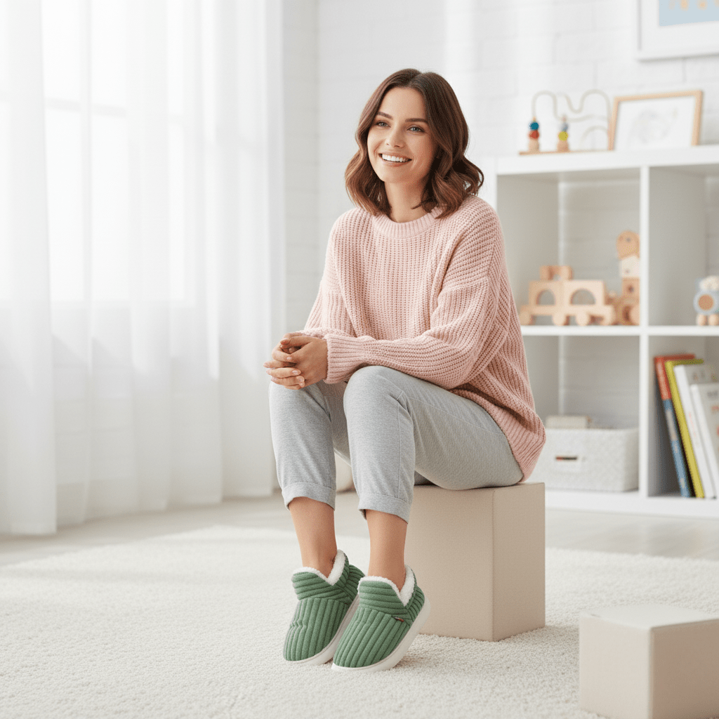 Unisex fleece sisätossut liukuestepohja lämpövuori