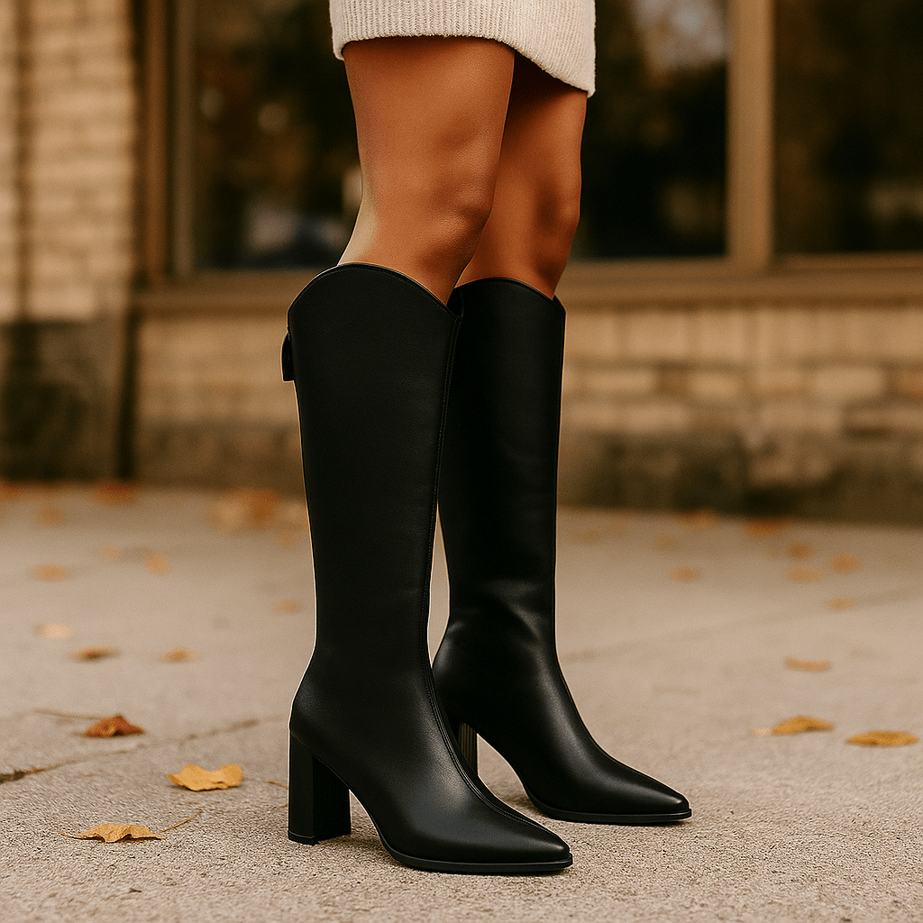 Adele – Nahkasaappaat polveen - Tyylikkäät ja kestävä - EmiyoSuomi - Saappaat Nainen