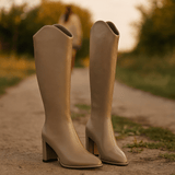 Adele – Nahkasaappaat polveen - Tyylikkäät ja kestävä - EmiyoSuomi - Saappaat Nainen