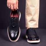 Miesten oxford kengät wingtip brogue-koristelulla ja pehmustetulla pohjalla