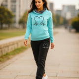 Aktiivinen naisten treeniasu - Heartbeat - Leggingsit - Huppari - Kuntoilu - EmiyoSuomi - Verkkapuku