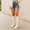 Damen Overknee-Stiefel - Strukturierter Strick - Langlebige Sohle - Stilla