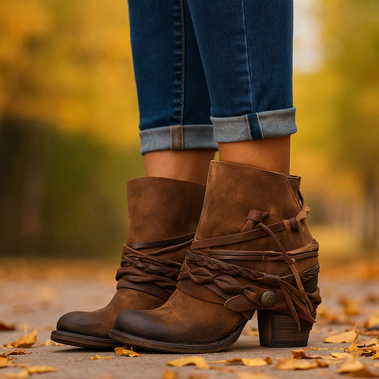 Stilla Vintage Leren Enkellaarzen - Tijdloze Stijl - Comfort