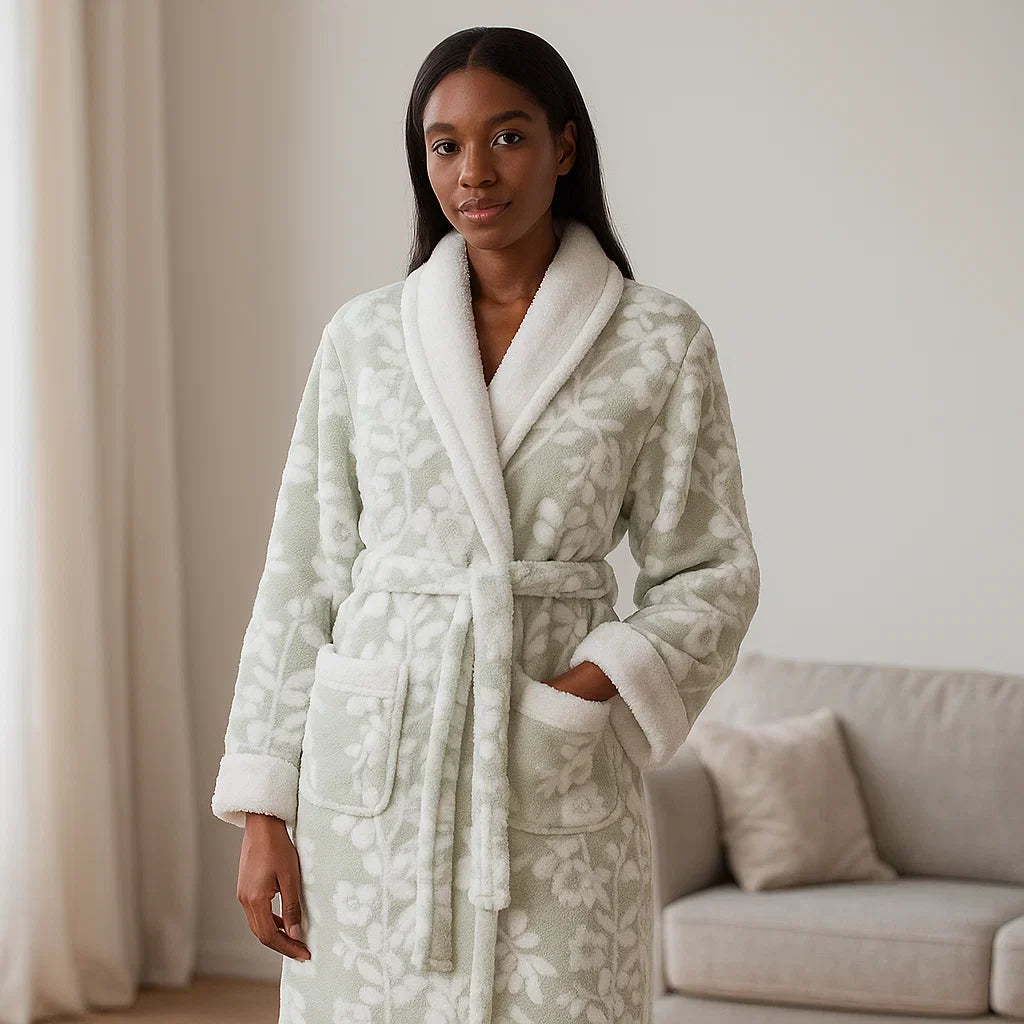 VeluMorn – Tyylikäs Jacquard-kylpytakki Kaksoiskerroksella Tyylikkääseen Rentoutumiseen