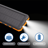 Aurinkokäyttöinen Power Bank LED - taskulampulla - EmiyoSuomi - Leirintäalue