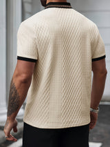 Miesten polo lyhyt hiha rakenne premium istuvuus beige