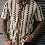 Miesten Puuvilla Casual Paita | Lyhyt Hiha, Retro Printti