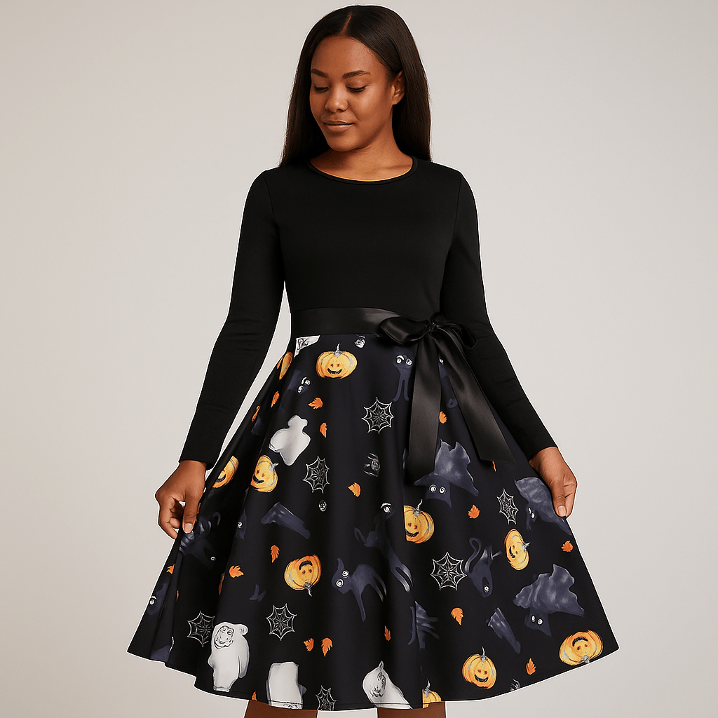 Benedetta - Elegant Pitkähiha Kostyymi Mekko - Mukava Design - EmiyoSuomi - Halloween