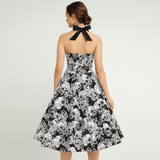 Bettina Midi Mekko - Pääkallo Printti - Uniikki Muoti - EmiyoSuomi - Halloween