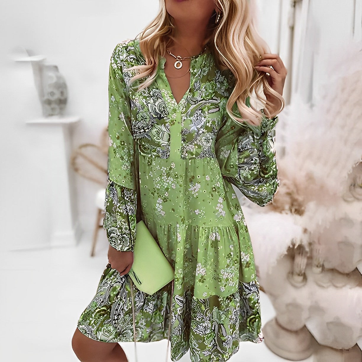 VERA - Vintage mekko - kukkakuosi - naisten muoti-Mekot-EmiyoSuomi