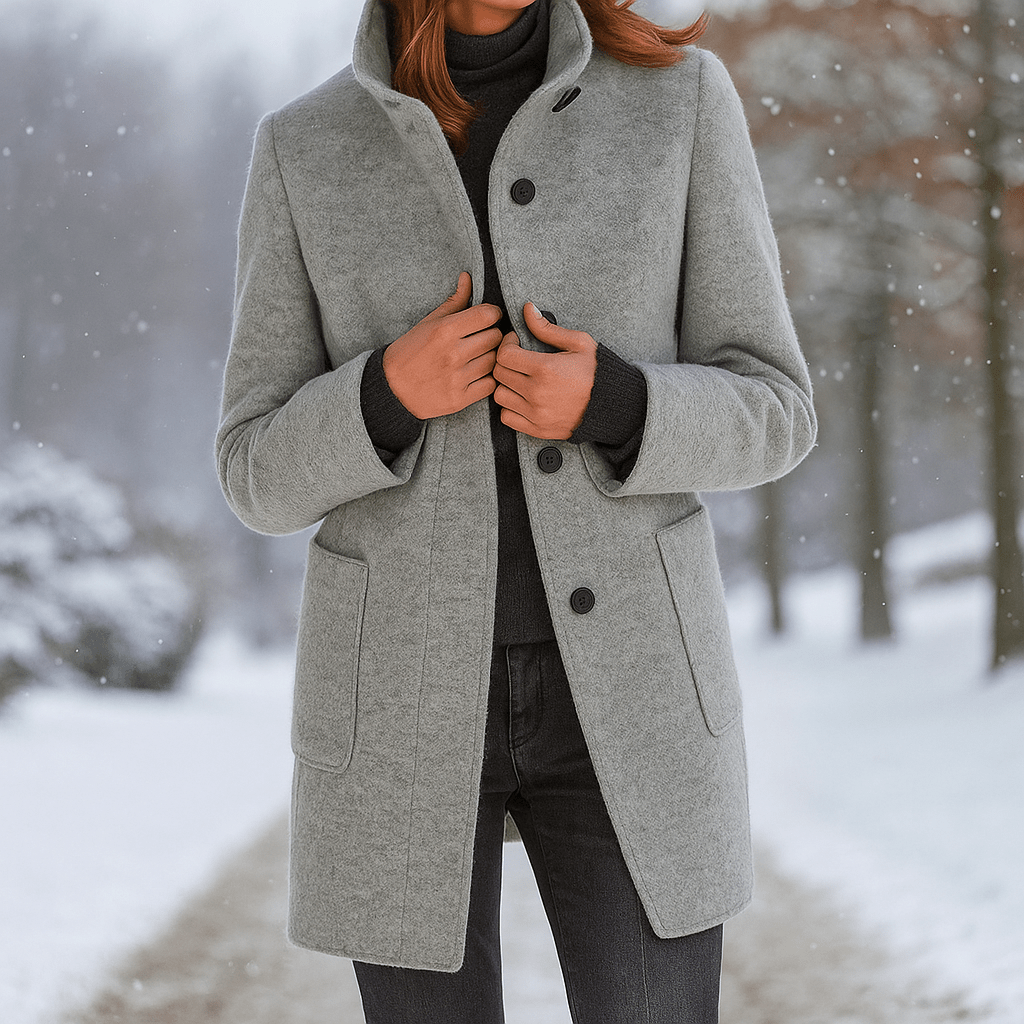 Camille - Tyylikäs naisten takki korkealla kauluksella - Tyylikäs lämpö - EmiyoSuomi - Takki Nainen