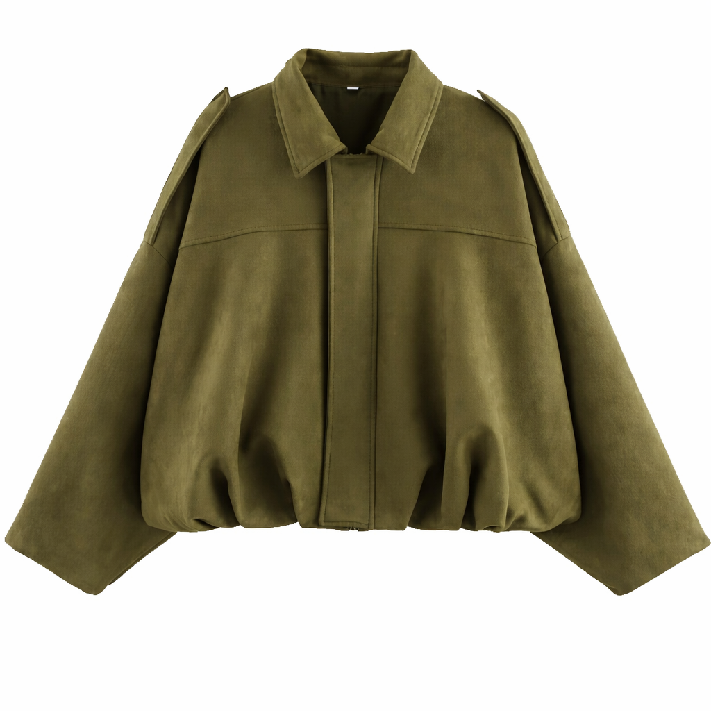 Bombertakki | Naisten Oversized | Khaki, Crème, Ruskea