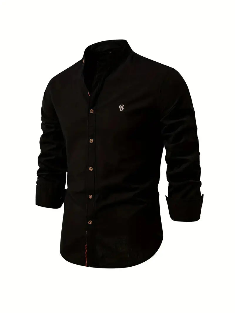 Miesten paita slim fit napitus kaulus, hengittävä casual