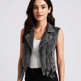 Dame Denim Takki - Tyylikäs Mukavuus - Ajaton Laatu - EmiyoSuomi - Naisten liivi