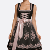 Dame Dirndl Mekko - Kevyt Kangas - Tyylikäs Vaaleanpunainen - Täydellinen Oktoberfest - EmiyoSuomi - Oktoberfest - Nainen