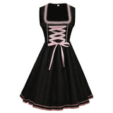 Dame Dirndl Mekko - Kevyt Kangas - Tyylikäs Vaaleanpunainen - Täydellinen Oktoberfest - EmiyoSuomi - Oktoberfest - Nainen