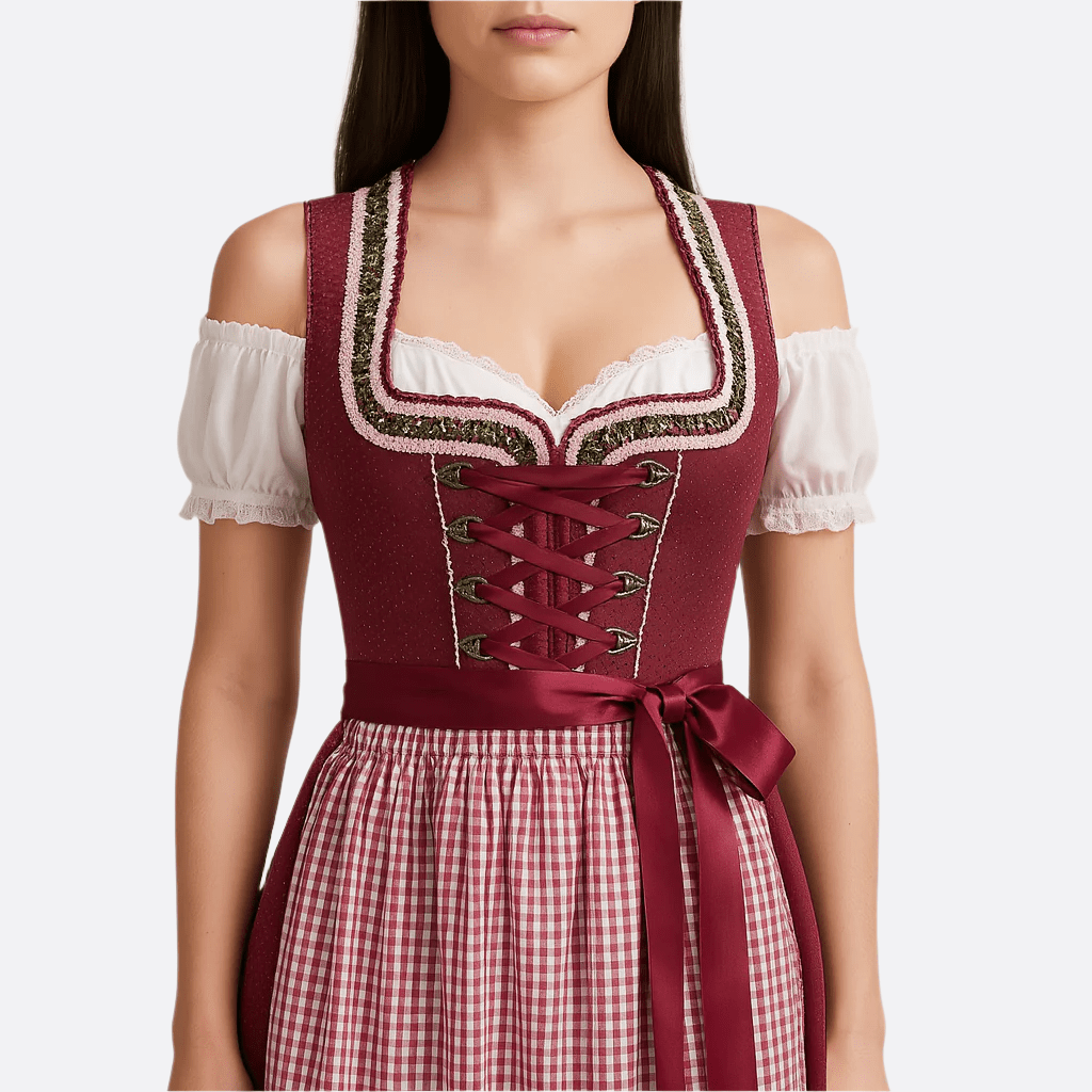 Dame Dirndl Mekko - Korkealaatuinen Materiaali - Perinteinen Oktoberfest Asu - EmiyoSuomi - Oktoberfest - Nainen