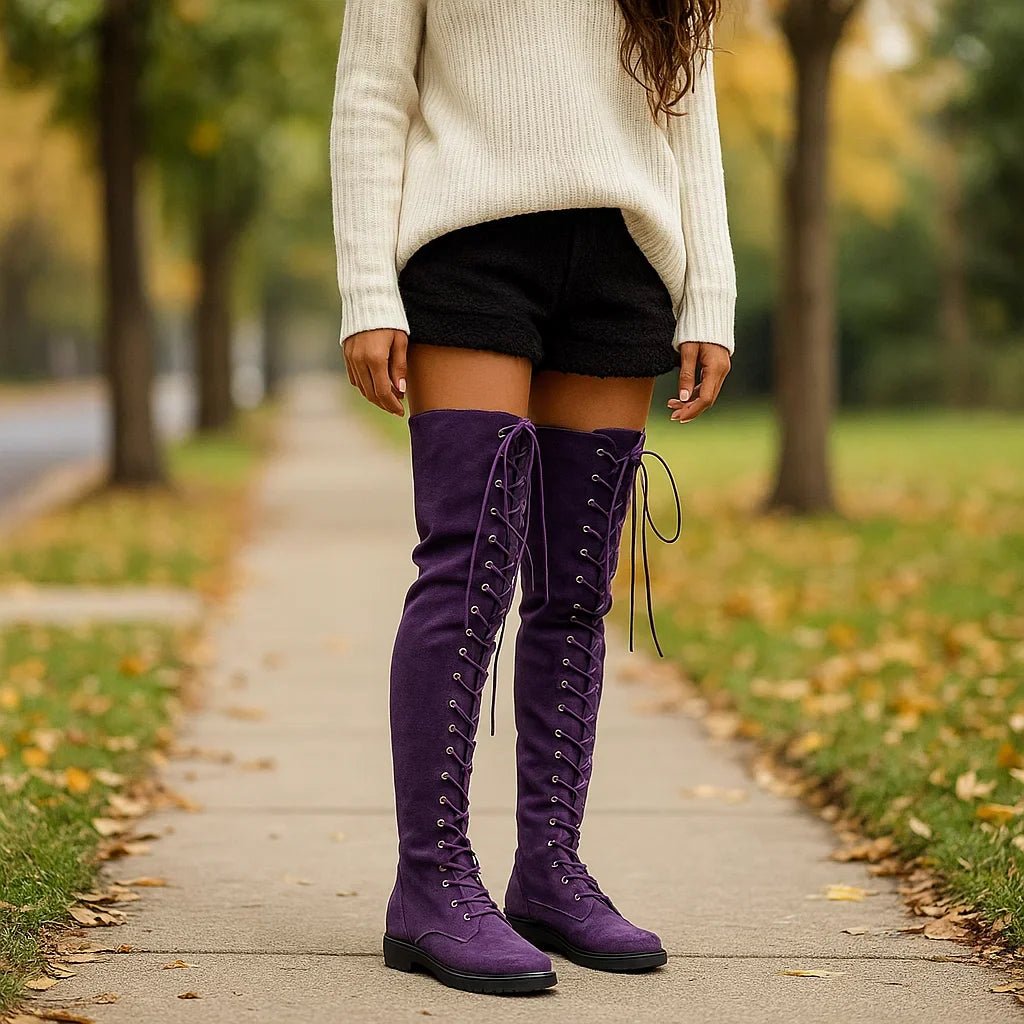 Dame Yli - polven saappaat - Nauha - design - Kestävä Profiili - Stilla - EmiyoSuomi - Saappaat Nainen