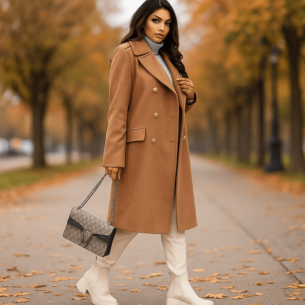 Damejakke - Kaksoisnapitus - Pitkähiha - Käänteet - Tyylikäs - EmiyoSuomi - Takki Nainen