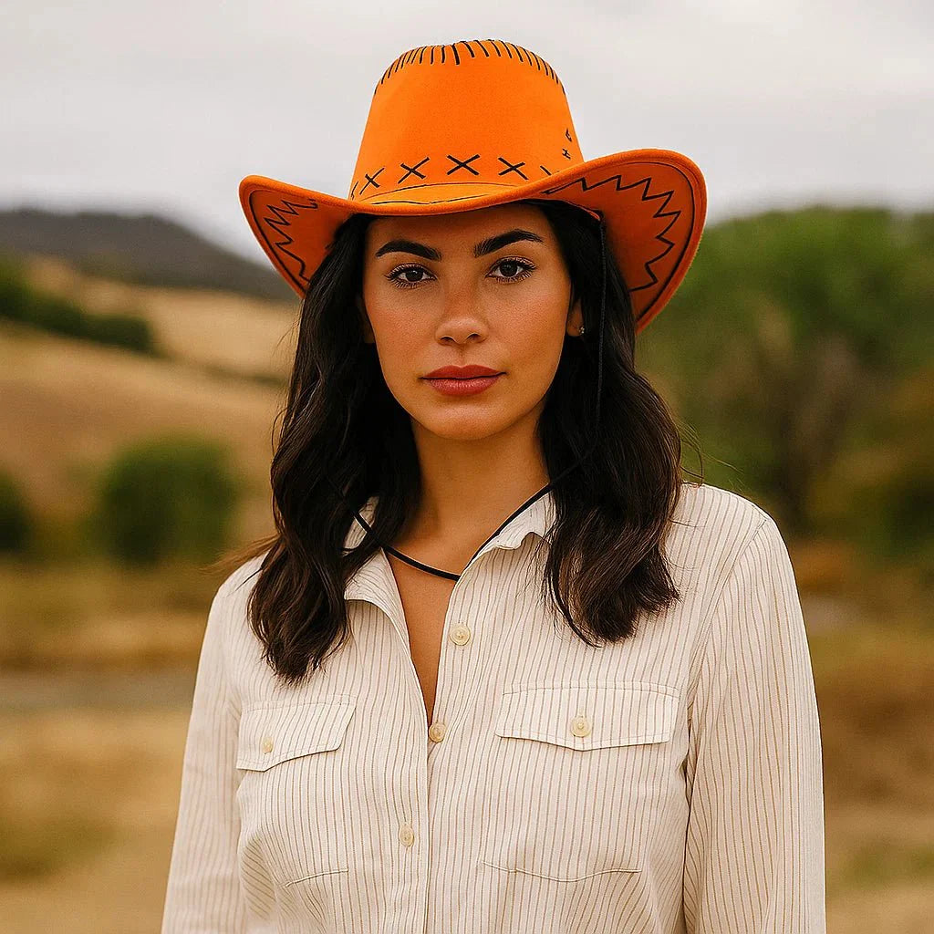 Naisten Cowboy-lakki | Dekoratiivisilla Ompeilla, Säädettävä