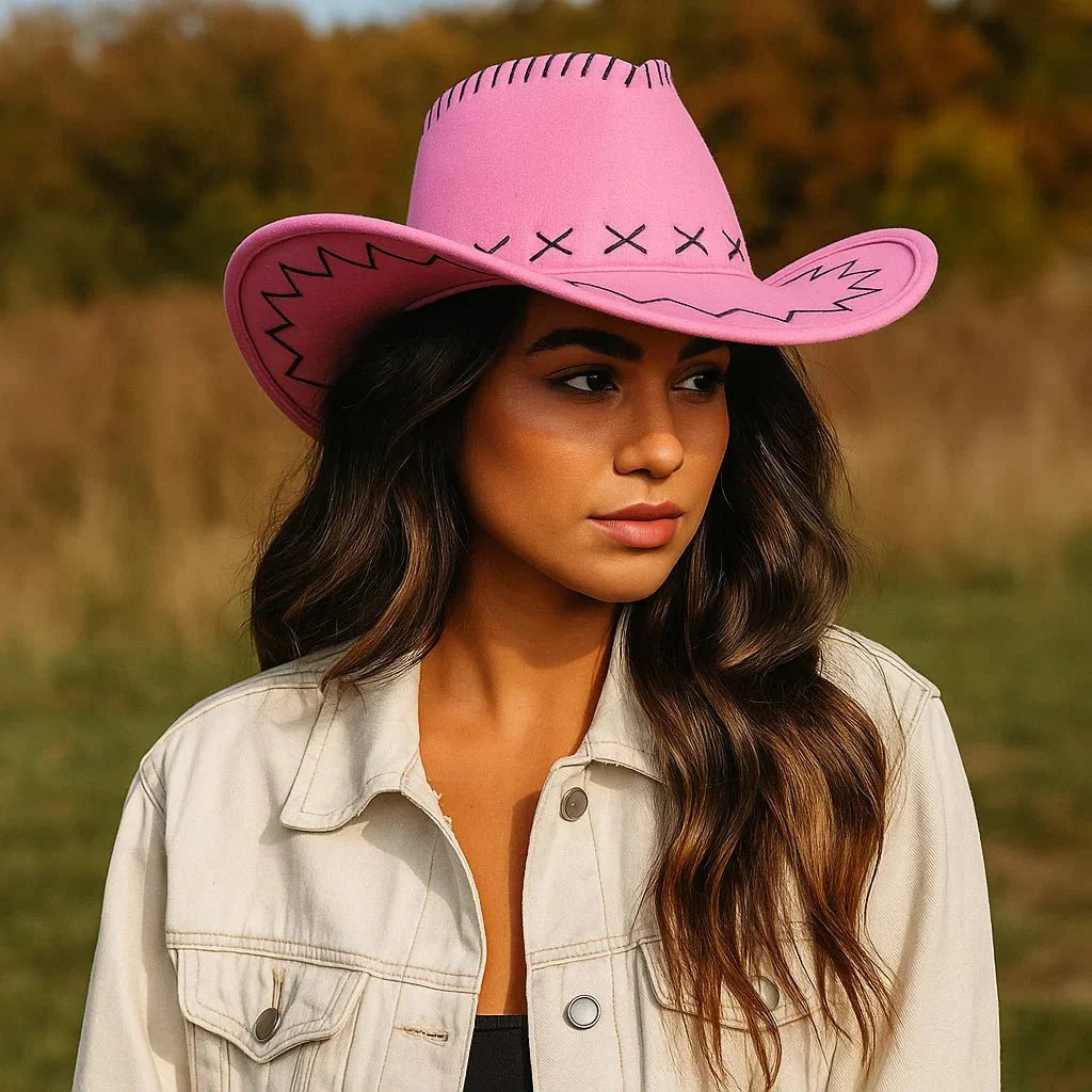 Naisten Cowboy-lakki | Dekoratiivisilla Ompeilla, Säädettävä